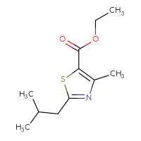 Chemical structure of ethyl 4-methyl-2-(2-methylpropyl)-1,3-thiazole-5-carboxylate - CSSB00011750867