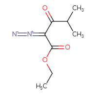 Chemical structure of ethyl 2-diazo-4-methyl-3-oxopentanoate - CSSB00029012187