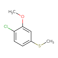 Chemical structure of 1-chloro-2-methoxy-4-(methylsulfanyl)benzene - CSSB00010709156