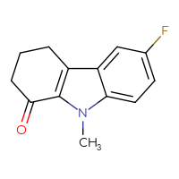 Chemical structure of 6-fluoro-9-methyl-2,3,4,9-tetrahydro-1H-carbazol-1-one - CSSB00030155191