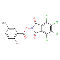 Chemical structure of 4,5,6,7-tetrachloro-1,3-dioxo-2,3-dihydro-1H-isoindol-2-yl 2-bromo-5-methylbenzoate - CSSB20270856350