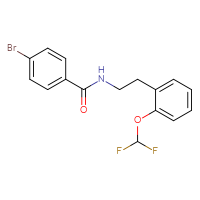 Chemical structure of 4-bromo-N-{2-[2-(difluoromethoxy)phenyl]ethyl}benzamide - CSSB02123231800