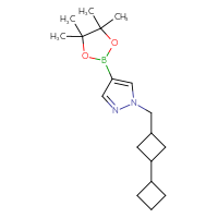 Chemical structure of 1-({[1,1'-bi(cyclobutane)]-3-yl}methyl)-4-(4,4,5,5-tetramethyl-1,3,2-dioxaborolan-2-yl)-1H-pyrazole - CSSB02157718582