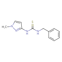 Chemical structure of 1-benzyl-3-(1-methyl-1H-pyrazol-3-yl)thiourea - CSSB00103419197