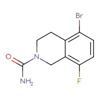 Chemical structure of 5-bromo-8-fluoro-1,2,3,4-tetrahydroisoquinoline-2-carboxamide - CSSB00020821453