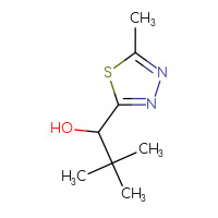 Chemical structure of 2,2-dimethyl-1-(5-methyl-1,3,4-thiadiazol-2-yl)propan-1-ol - CSSB00117482716