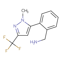 Chemical structure of 1-{2-[1-methyl-3-(trifluoromethyl)-1H-pyrazol-5-yl]phenyl}methanamine - CSSB00020611971