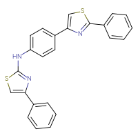 Chemical structure of 4-phenyl-N-[4-(2-phenyl-1,3-thiazol-4-yl)phenyl]-1,3-thiazol-2-amine - CSSB00121627546