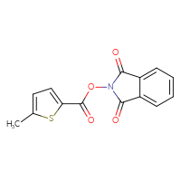 Chemical structure of 1,3-dioxo-2,3-dihydro-1H-isoindol-2-yl 5-methylthiophene-2-carboxylate - CSSB00113615996