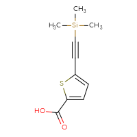 Chemical structure of 5-[2-(trimethylsilyl)ethynyl]thiophene-2-carboxylic acid - CSSB06360637812