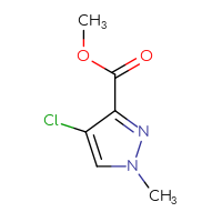 Chemical structure of methyl 4-chloro-1-methyl-1H-pyrazole-3-carboxylate - CSSB00000082617