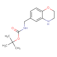 Chemical structure of tert-butyl N-[(3,4-dihydro-2H-1,4-benzoxazin-6-yl)methyl]carbamate - CSSB00010109155