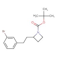 Chemical structure of tert-butyl 2-[2-(3-bromophenyl)ethyl]azetidine-1-carboxylate - CSSB14869067018