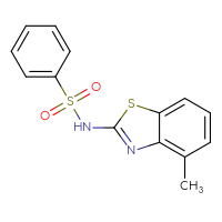 Chemical structure of N-(4-methyl-1,3-benzothiazol-2-yl)benzenesulfonamide - CSSB00102626861