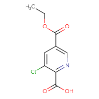 Chemical structure of 3-chloro-5-(ethoxycarbonyl)pyridine-2-carboxylic acid - CSSB00000688910