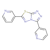 Chemical structure of 3-[3-(pyridin-3-yl)-[1,2,4]triazolo[3,4-b][1,3,4]thiadiazol-6-yl]pyridine - CSSB00121638373