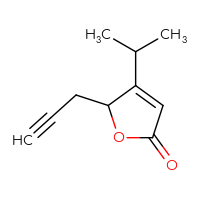 Chemical structure of 5-(prop-2-yn-1-yl)-4-(propan-2-yl)-2,5-dihydrofuran-2-one - CSSB21103097167