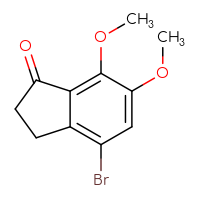 Chemical structure of 4-bromo-6,7-dimethoxy-2,3-dihydro-1H-inden-1-one - CSSB00011836014