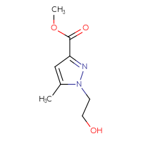 Chemical structure of methyl 1-(2-hydroxyethyl)-5-methyl-1H-pyrazole-3-carboxylate - CSSB01990997566