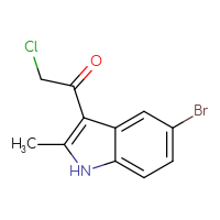 Chemical structure of 1-(5-bromo-2-methyl-1H-indol-3-yl)-2-chloroethan-1-one - CSSB00010008984