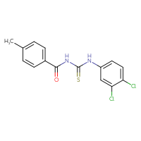 Chemical structure of 1-(3,4-dichlorophenyl)-3-(4-methylbenzoyl)thiourea - CSSB00025737314