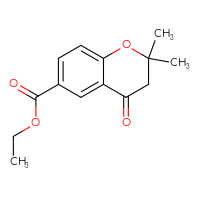 Chemical structure of ethyl 2,2-dimethyl-4-oxo-3,4-dihydro-2H-1-benzopyran-6-carboxylate - CSSB00025709302
