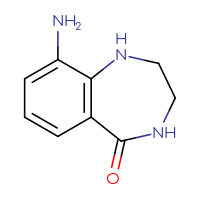 Chemical structure of 9-amino-2,3,4,5-tetrahydro-1H-1,4-benzodiazepin-5-one - CSSB00000067299