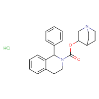 Chemical structure of 1-azabicyclo[2.2.2]octan-3-yl 1-phenyl-1,2,3,4-tetrahydroisoquinoline-2-carboxylate hydrochloride - CSSB00159267966