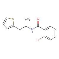 Chemical structure of 2-bromo-N-[1-(thiophen-2-yl)propan-2-yl]benzamide - CSSB00000594991