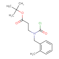 Chemical structure of tert-butyl 3-[(chlorocarbonyl)[(2-methylphenyl)methyl]amino]propanoate - CSSB21224764973