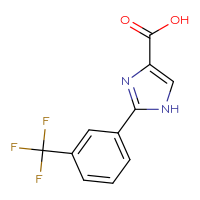 Chemical structure of 2-[3-(trifluoromethyl)phenyl]-1H-imidazole-4-carboxylic acid - CSSB00003279066