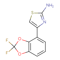 Chemical structure of 4-(2,2-difluoro-2H-1,3-benzodioxol-4-yl)-1,3-thiazol-2-amine - CSSB03566709025