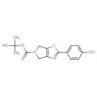 Chemical structure of tert-butyl 2-(4-hydroxyphenyl)-4H,5H,6H-pyrrolo[3,4-d][1,3]thiazole-5-carboxylate - CSSB07151744235