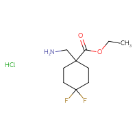 Chemical structure of ethyl 1-(aminomethyl)-4,4-difluorocyclohexane-1-carboxylate hydrochloride - CSSB20963516801