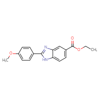 Chemical structure of ethyl 2-(4-methoxyphenyl)-1H-1,3-benzodiazole-5-carboxylate - CSSB00103162009