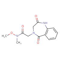 Chemical structure of 2-(2,5-dioxo-2,3,4,5-tetrahydro-1H-1,4-benzodiazepin-4-yl)-N-methoxy-N-methylacetamide - CSSB21151592417