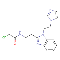 Chemical structure of 2-chloro-N-(2-{1-[2-(1H-imidazol-1-yl)ethyl]-1H-1,3-benzodiazol-2-yl}ethyl)acetamide - CSSB21332081305