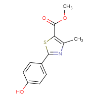 Chemical structure of methyl 2-(4-hydroxyphenyl)-4-methyl-1,3-thiazole-5-carboxylate - CSSB00005677359