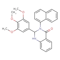 Chemical structure of 3-(naphthalen-1-yl)-2-(3,4,5-trimethoxyphenyl)-1,2,3,4-tetrahydroquinazolin-4-one - CSSB00121689917