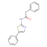 Chemical structure of 2-phenyl-N-(5-phenyl-1,3-thiazol-2-yl)acetamide - CSSB00104311884