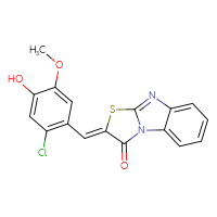 Chemical structure of (4Z)-4-[(2-chloro-4-hydroxy-5-methoxyphenyl)methylidene]-5-thia-2,7-diazatricyclo[6.4.0.0²,⁶]dodeca-1(12),6,8,10-tetraen-3-one - CSSB00160286962