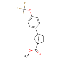 Chemical structure of methyl 4-[4-(trifluoromethoxy)phenyl]bicyclo[2.1.1]hexane-1-carboxylate - CSSB14948339346
