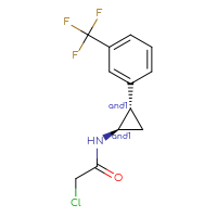 Chemical structure of rac-2-chloro-N-[(1R,2S)-2-[3-(trifluoromethyl)phenyl]cyclopropyl]acetamide - CSSB21332100014