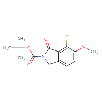 Chemical structure of tert-butyl 7-fluoro-6-methoxy-1-oxo-2,3-dihydro-1H-isoindole-2-carboxylate - CSSB20621782840