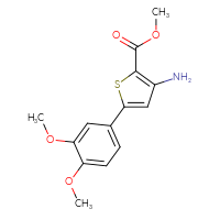 Chemical structure of methyl 3-amino-5-(3,4-dimethoxyphenyl)thiophene-2-carboxylate - CSSB00049853399