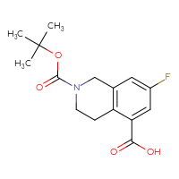 Chemical structure of 2-[(tert-butoxy)carbonyl]-7-fluoro-1,2,3,4-tetrahydroisoquinoline-5-carboxylic acid - CSSB00135416153