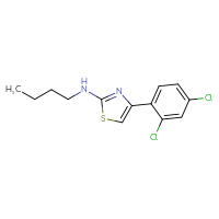 Chemical structure of N-butyl-4-(2,4-dichlorophenyl)-1,3-thiazol-2-amine - CSSB00000682847
