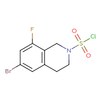 Chemical structure of 6-bromo-8-fluoro-1,2,3,4-tetrahydroisoquinoline-2-sulfonyl chloride - CSSB14987122612
