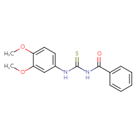 Chemical structure of 1-benzoyl-3-(3,4-dimethoxyphenyl)thiourea - CSSB00121706698