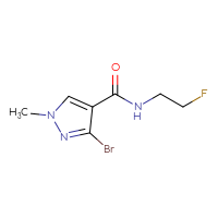 Chemical structure of 3-bromo-N-(2-fluoroethyl)-1-methyl-1H-pyrazole-4-carboxamide - CSSB00154102803